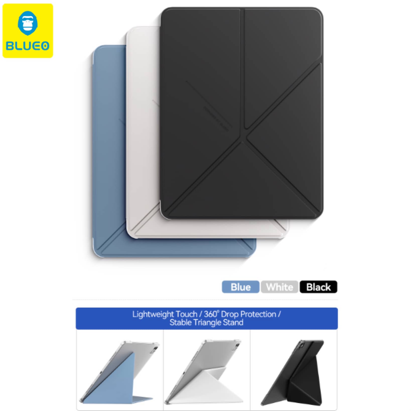 قاب آیپد بلو Blueo Skin-Friendly Foldable Stand Protective Case For IPad